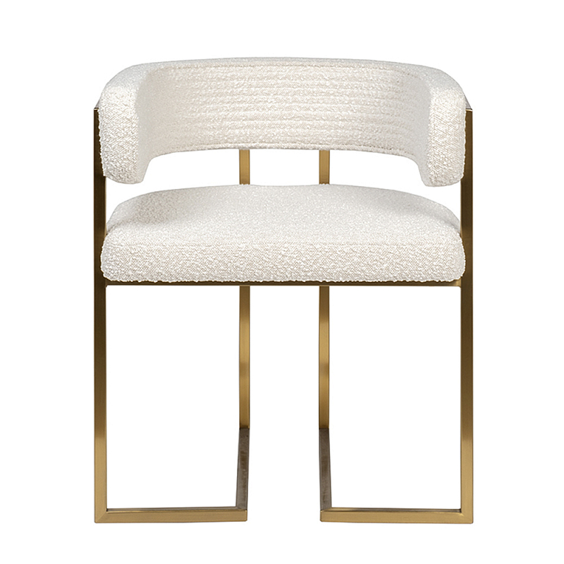 Стул букле бежевый с каркасом цвета матовое золото Tactility Бежевый матовое золото в Ижевске | Loft Concept 