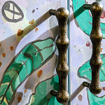 Премиальный Шкаф Defoliation двухстворчатый роспись зеленые листья  варинант исполнения - 4 | Loft Concept в Ижевске