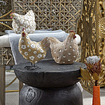 Статуэтка курица с текстурной поверхностью бежевого цвета Rustic Chicken варинант исполнения - 5 | Loft Concept в Ижевске