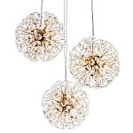 Подвесной светильник с 3-мя плафонами Crystal Dandelions Hanging Lamp варинант исполнения - 1 | Loft Concept в Ижевске