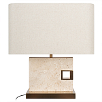 Настольная лампа с прямоугольным основанием из натурального камня c тканевым абажуром Lapis Tiburtinus варинант исполнения - 1 | Loft Concept в Ижевске
