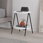 Стол приставной с 2-мя круглыми белыми столешницами ESSEL SIDE TABLE WHITE варинант исполнения - 4 | Loft Concept в Ижевске