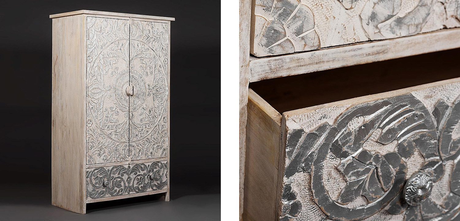 Шкаф Indian antique white Cupboard - Loft-Concept в Ижевске