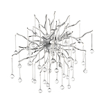 Бра с лучеобразным основанием и подвесками из прозрачного стекла в виде длинных капель Droplet Chandelier варинант исполнения - 7 | Loft Concept в Ижевске