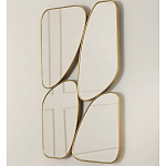 Зеркало в ассиметричной раме золотистого цвета Chaotic варинант исполнения - 1 | Loft Concept в Ижевске