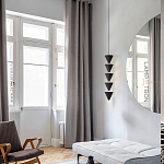 Подвесной светильник светодиодный в виде ряда черных металлических конусов  Herringbone варинант исполнения - 6 | Loft Concept в Ижевске