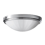 Потолочный светильник для ванных комнат цвета хром с белым матовым ребристым плафоном в форме полусферы Feiss варинант исполнения - 1 | Loft Concept в Ижевске