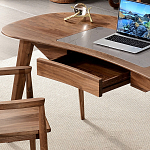 Стол рабочий округлой формы с ящиком  Working Moonnut Table варинант исполнения - 5 | Loft Concept в Ижевске