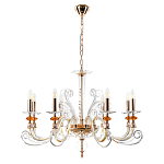 Люстра с 8-ю лампочками и изогнутыми прозрачными элементами из стекла Twisted Glass Candles Chandelier варинант исполнения - 2 | Loft Concept в Ижевске