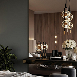 Настольная лампа с черным основанием и золотистым декором Bruno варинант исполнения - 5 | Loft Concept в Ижевске