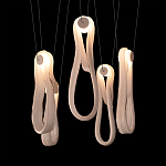 Подвесной светильник белого цвета с 6-ю изогнутыми плафонами Flow Loop варинант исполнения - 6 | Loft Concept в Ижевске