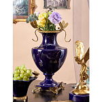 Ваза темно-синего цвета из фарфора с бронзовыми стрекозами Eden Garden porcelain and bronze варинант исполнения - 6 | Loft Concept в Ижевске