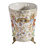 Кашпо с растительным и животным орнаментом на бронзовых ножках Turquoise Blooming Garden варинант исполнения - 3 | Loft Concept в Ижевске