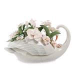 Статуэтка фарфоровая Лебедь с цветами Charming Statuette варинант исполнения - 1 | Loft Concept в Ижевске