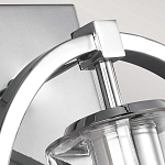 Бра цвета хром с круглой рамой и цилиндрическим прозрачным стеклянным плафоном на прямоугольном основании Feiss варинант исполнения - 2 | Loft Concept в Ижевске