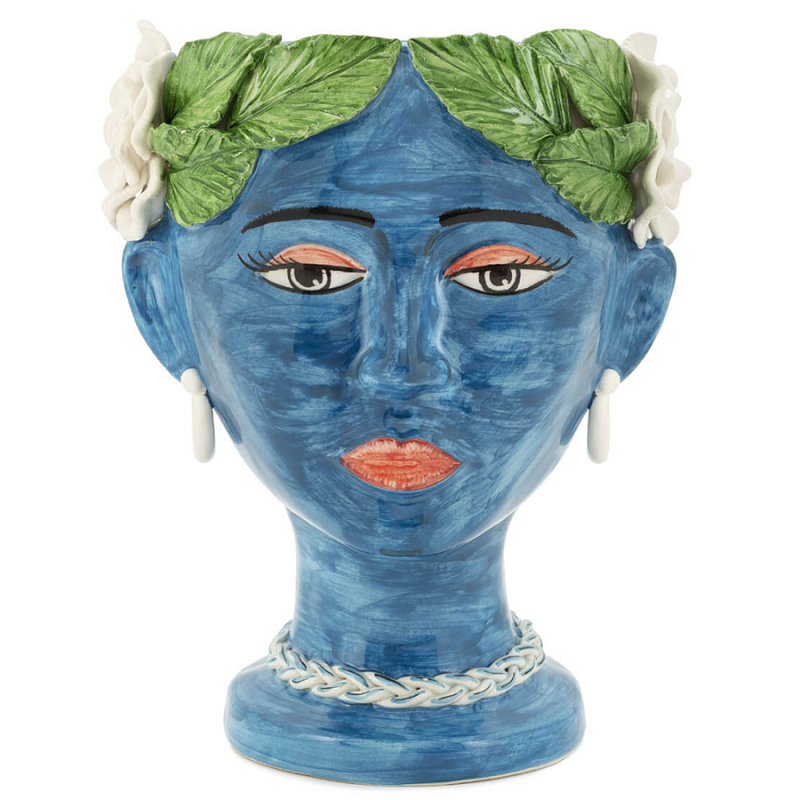 Ваза VASE HEAD SELVA COLOR dark blue Синий Зеленый в Ижевске | Loft Concept 