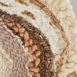 Овальный Современный Гобелен Абстракция в бежевых тонах Shallow варинант исполнения - 6 | Loft Concept в Ижевске