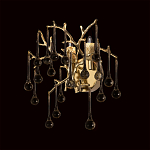 Бра в форме ветвей деревьев золотого цвета с прозрачными подвесками-каплями Droplet Bra варинант исполнения - 2 | Loft Concept в Ижевске