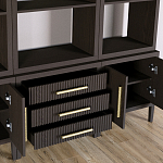 Модульный стеллаж Primo из трех составных элементов Темный орех варинант исполнения - 5 | Loft Concept в Ижевске