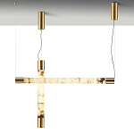 Подвесной светильник с цилиндрическим плафоном из алебастра PEARLS Suspension варинант исполнения - 3 | Loft Concept в Ижевске