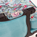 Трехместный диван из натурального бука бирюзовый с изображением птиц и цветов Turquoise Chinoiserie Garden Sofa варинант исполнения - 10 | Loft Concept в Ижевске