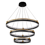 Люстра подвесная с тремя кольцами черного и золотого цвета Ring Horizontal варинант исполнения - 1 | Loft Concept в Ижевске