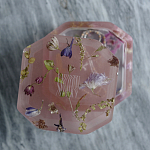 Шкатулка из эпоксидной смолы с цветами розовая Epoxy Resin Square Box Pink варинант исполнения - 6 | Loft Concept в Ижевске