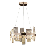 Люстра подвесная круглая с рифлёными прозрачными элементами и золотым основанием Aurea Vista варинант исполнения - 1 | Loft Concept в Ижевске