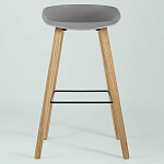 Барный стул на ножках из натурального дерева Boras Grey варинант исполнения - 3 | Loft Concept в Ижевске