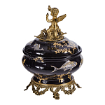 Шкатулка черного цвета с бронзовым ангелом Eden Garden варинант исполнения - 3 | Loft Concept в Ижевске