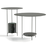 Дизайнерский круглый кофейный стол из металла с мраморным декором PANNA COTTA Coffee Table варинант исполнения - 7 | Loft Concept в Ижевске