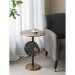 Столик приставной с абстрактным основанием и акцентом в виде золотистого диска Heavenly Space варинант исполнения - 7 | Loft Concept в Ижевске