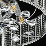 Люстра круглая на цепи цвета хром с прозрачными рельефными хрустальными пластинами Textured Glass Chandelier варинант исполнения - 7 | Loft Concept в Ижевске