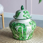 Ваза с зелёными листьями и крышкой Vase Green Leaves варинант исполнения - 6 | Loft Concept в Ижевске