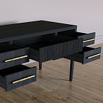 Большой Рабочий стол Primo с 5 выдвижными ящиками Черный дуб варинант исполнения - 7 | Loft Concept в Ижевске