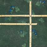 Обои ручная роспись Morning Glory Original colourway on Edo Green painted Xuan paper варинант исполнения - 2 | Loft Concept в Ижевске