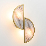 Бра с двумя полукруглыми плафонами из искусственного алебастра в бронзовой оправе Marbella варинант исполнения - 8 | Loft Concept в Ижевске