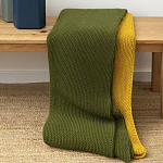 Плед из хлопка жемчужной вязки оливкового цвета Waffle Comfort варинант исполнения - 6 | Loft Concept в Ижевске