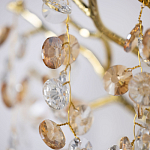 Бра золотого цвета с ветвями и прозрачными хрустальнымих подвесками Droplet Chandelier варинант исполнения - 4 | Loft Concept в Ижевске