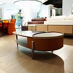 Дизайнерский журнальный стол овальной формы с открывающейся столешницей Caleb Coffee Table варинант исполнения - 2 | Loft Concept в Ижевске