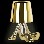 Настольная лампа фигурная золотого цвета с гладким абажуром Высота 17 см Sophia варинант исполнения - 3 | Loft Concept в Ижевске