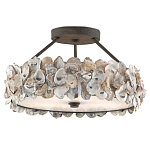 Потолочный светильник круглый с абажуром из устричных раковин Sea Ravens варинант исполнения - 2 | Loft Concept в Ижевске