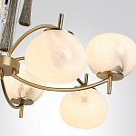 Люстра подвесная с 8-ю шарообразными плафонами из белого стекла с подвесками из камня и кисточками Agatelle варинант исполнения - 6 | Loft Concept в Ижевске