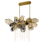 Люстра подвесная с 22-мя гранёными стеклянными плафонами с вертикальными подвесками Gilded Mirage  варинант исполнения - 5 | Loft Concept в Ижевске