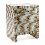 Тумбочка прикроватная Bogense Bone Inlay Bedside Beige варинант исполнения - 1 | Loft Concept в Ижевске