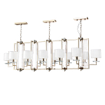 Люстра прямоугольной формы с 12-ю цилиндрическими плафонами из стекла Laurent варинант исполнения - 1 | Loft Concept в Ижевске
