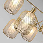 Люстра потолочная с абажурами из металлической сетки Loft Grid Pendant Gold варинант исполнения - 3 | Loft Concept в Ижевске