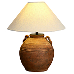 Настольная лампа керамическая коричневая с тканевым абажуром Eastern Tale варинант исполнения - 2 | Loft Concept в Ижевске