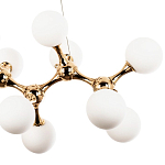 Линейная люстра с плафонами из стеклянных шаров Pearls Suspension Linear Gold Chandelier варинант исполнения - 4 | Loft Concept в Ижевске