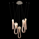 Подвесной светильник белого цвета с 6-ю изогнутыми плафонами Flow Loop варинант исполнения - 3 | Loft Concept в Ижевске